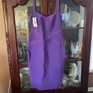 Herve Leger Vibrant Purple Dress. NWT